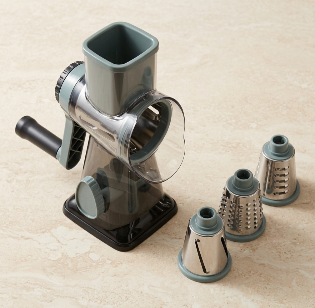 CUCINARO 3-in-1 Drehreibe & Gemüseschneider