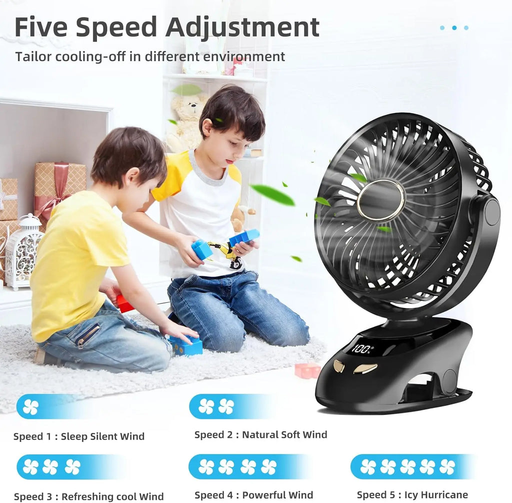 Kleiner Schreibtisch clip am Ventilator, tragbarer persönlicher USB-Clip-Lüfter für Home-Office-Reise bett Kinderwagen Camping Outdoor Golf wagen Fan
