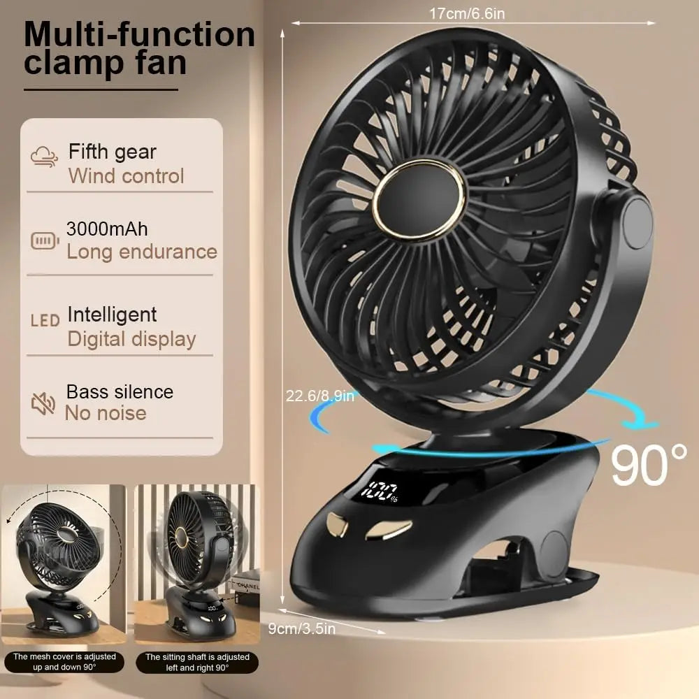 Kleiner Schreibtisch clip am Ventilator, tragbarer persönlicher USB-Clip-Lüfter für Home-Office-Reise bett Kinderwagen Camping Outdoor Golf wagen Fan