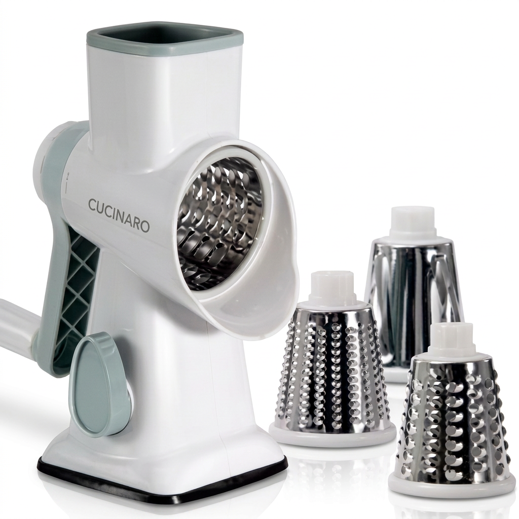 CUCINARO 3-in-1 Drehreibe & Gemüseschneider
