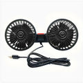 Autoventilator 360° °   3-geschwindigkeit Auto Sitz Zurück Lüfter USB Ladung Dual Kopf Fan Einstellbare Rotation Hals Kühler für Auto Hause zubehör