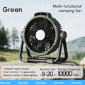 Tragbarer 6-in-1 Outdoor-Campingventilator 10000mAh Wiederaufladbarer Kabelloser Zelt-Deckenventilator 5-Stufen-Einstellung Fernbedienung LED-Licht