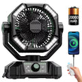 SKYTOO Camping-Ventilator mit Doppelmotor 20000mAh Wiederaufladbarer Clip-Ventilator mit Digitalanzeige und LED-Laterne für Camping und Outdoor
